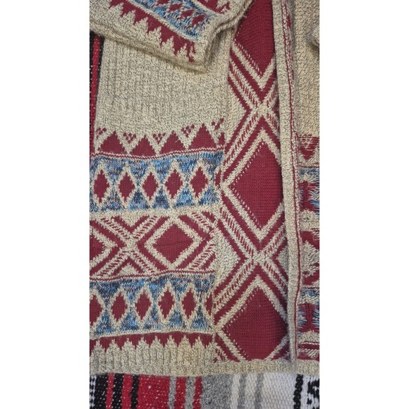 Lucky Brand Women's XS Southwestern Aztec Knit Open Front Cardigan Sweater - Picture 3 of 13